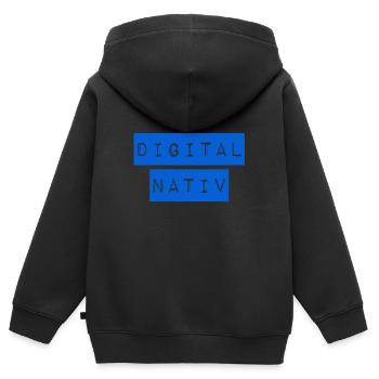 ich bin ein digital nativ - Kinder Premium Organic Zip Hoodie - Schwarz - Hinten - AI Model Kid Male (0cm)