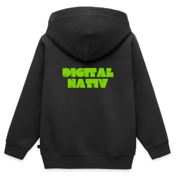 ich mag es digital - Kinder Premium Organic Zip Hoodie - Schwarz - Hinten - AI Model Kid Male (0cm)