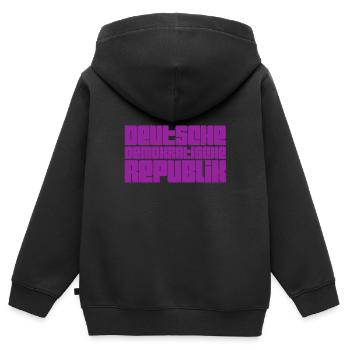 der Osten - Kinder Premium Organic Zip Hoodie - Schwarz - Hinten - AI Model Kid Male (0cm)
