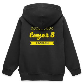Problem with Layer 8 - Kids Premium Organic Zip-up Hoodie - black - Back - AI Model Kid Male (0cm)