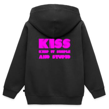 einfach ist besser - Kinder Premium Organic Zip Hoodie - Schwarz - Hinten - AI Model Kid Male (0cm)