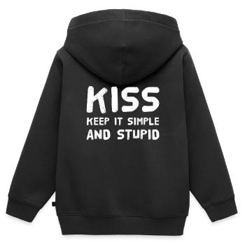 einfach ist gut - Kinder Premium Organic Zip Hoodie - Schwarz - Hinten - AI Model Kid Male (0cm)