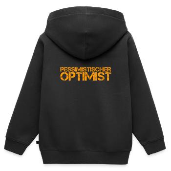 mal wieder ein pessimistischer Optimist - Kinder Premium Organic Zip Hoodie - Schwarz - Hinten - AI Model Kid Male (0cm)
