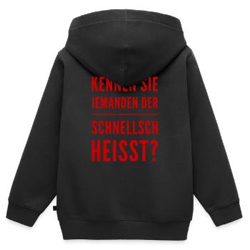 Herr Schnellsch - Kinder Premium Organic Zip Hoodie - Schwarz - Hinten - AI Model Kid Male (0cm)