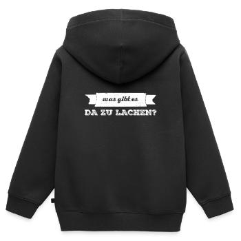 das ist nicht witzig - Kinder Premium Organic Zip Hoodie - Schwarz - Hinten - AI Model Kid Male (0cm)
