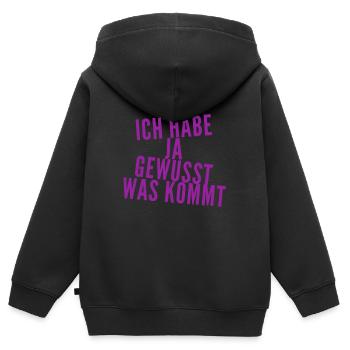 das kam nicht überraschend - Kinder Premium Organic Zip Hoodie - Schwarz - Hinten - AI Model Kid Male (0cm)