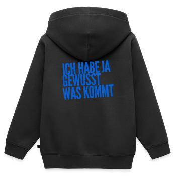 das war klar - Kinder Premium Organic Zip Hoodie - Schwarz - Hinten - AI Model Kid Male (0cm)