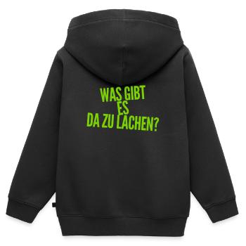 das ist nicht komisch - Kinder Premium Organic Zip Hoodie - Schwarz - Hinten - AI Model Kid Male (0cm)