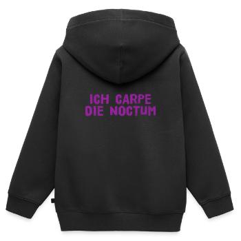 ich bin eine Nachteule - Kinder Premium Organic Zip Hoodie - Schwarz - Hinten - AI Model Kid Male (0cm)