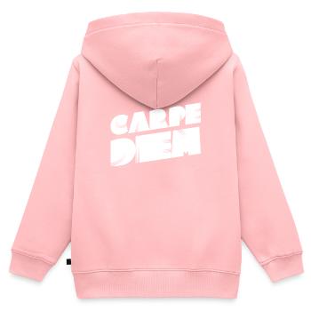 J’aime la journée - Sweat Premium à capuche zippé enfant bio - rose - Dos - AI Model Kid Female (0cm)