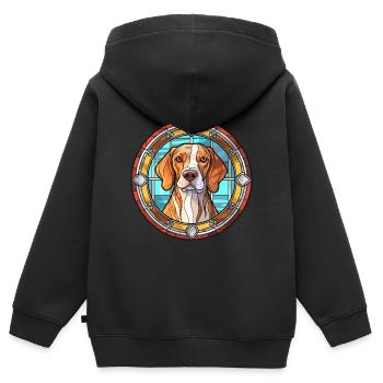 Moscow Watchdog Dog Breed Stained Glass Colorful W - Kids Premium Organic Zip-up Hoodie - black - Back - AI Model Kid Male (0cm)