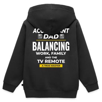 Buchhalter Papa Buchhaltung Finanzen Finanzen Lustig - Kinder Premium Organic Zip Hoodie - Schwarz - Hinten - AI Model Kid Male (0cm)