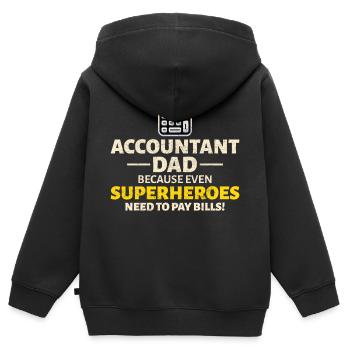 Buchhalter Papa Buchhaltung Finanzen Finanzen Lustig - Kinder Premium Organic Zip Hoodie - Schwarz - Hinten - AI Model Kid Male (0cm)