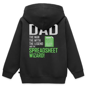Buchhalter Papa Buchhaltung Finanzen Finanzen Lustig - Kinder Premium Organic Zip Hoodie - Schwarz - Hinten - AI Model Kid Male (0cm)