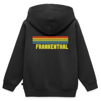 Frankenthal - Kinder Premium Organic Zip Hoodie - Schwarz - Hinten - AI Model Kid Male (0cm)