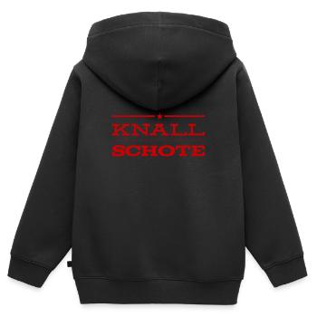 voll die Knallschote - Kinder Premium Organic Zip Hoodie - Schwarz - Hinten - AI Model Kid Male (0cm)