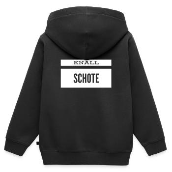 eine richtige Knallschote - Kinder Premium Organic Zip Hoodie - Schwarz - Hinten - AI Model Kid Male (0cm)