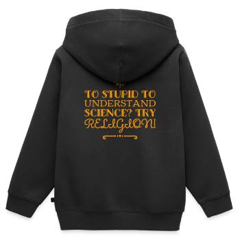 Essayez la religion - Sweat Premium à capuche zippé enfant bio - noir - Dos - AI Model Kid Male (0cm)