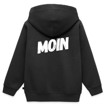 guten Morgen auf norddeutsch - Kinder Premium Organic Zip Hoodie - Schwarz - Hinten - AI Model Kid Male (0cm)