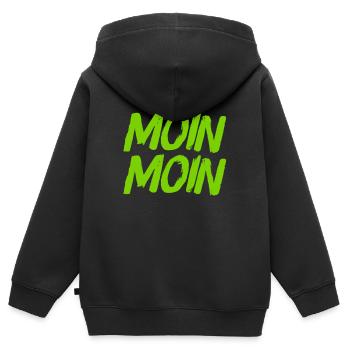 ich grüße dich - Kinder Premium Organic Zip Hoodie - Schwarz - Hinten - AI Model Kid Male (0cm)