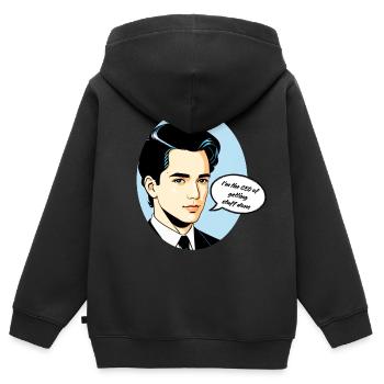 Je suis le PDG qui fait avancer les choses - Sweat Premium à capuche zippé enfant bio - noir - Dos - AI Model Kid Male (0cm)