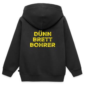 die pure Faulheit - Kinder Premium Organic Zip Hoodie - Schwarz - Hinten - AI Model Kid Male (0cm)