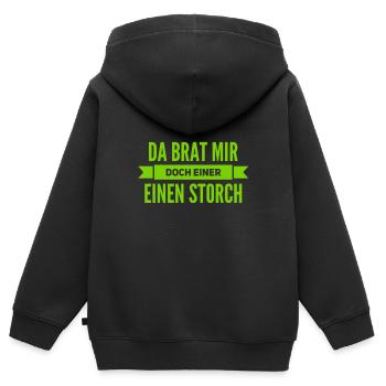 Je suis étonné - Sweat Premium à capuche zippé enfant bio - noir - Dos - AI Model Kid Male (0cm)