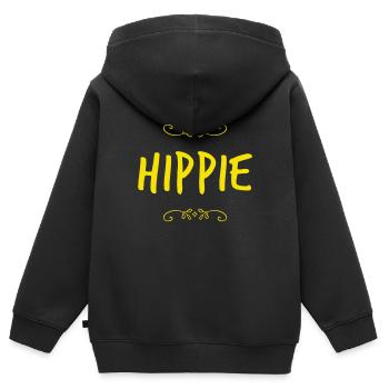 Hippies sind toll - Kinder Premium Organic Zip Hoodie - Schwarz - Hinten - AI Model Kid Male (0cm)