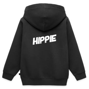 Hippies sind genial - Kinder Premium Organic Zip Hoodie - Schwarz - Hinten - AI Model Kid Male (0cm)