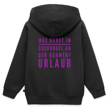 in the jungle - Kids Premium Organic Zip-up Hoodie - black - Back - AI Model Kid Male (0cm)