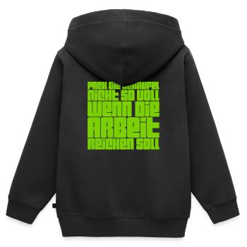 ganz in Ruhe - Kinder Premium Organic Zip Hoodie - Schwarz - Hinten - AI Model Kid Male (0cm)