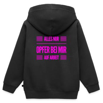 alles voller Opfer - Kinder Premium Organic Zip Hoodie - Schwarz - Hinten - AI Model Kid Male (0cm)