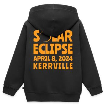 Éclipse Solaire 2024 Kerrville, Texas - Sweat Premium à capuche zippé enfant bio - noir - Dos - AI Model Kid Male (0cm)