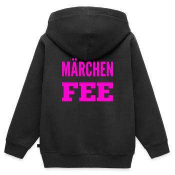 Je suis une fée pour les contes de fées - Sweat Premium à capuche zippé enfant bio - noir - Dos - AI Model Kid Male (0cm)