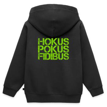 das ist Magie - Kinder Premium Organic Zip Hoodie - Schwarz - Hinten - AI Model Kid Male (0cm)