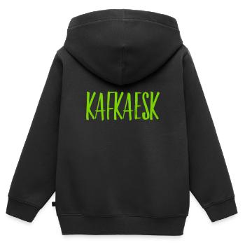 Comme kafkaïen - Sweat Premium à capuche zippé enfant bio - noir - Dos - AI Model Kid Male (0cm)