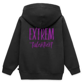 ich bin ein extremes Talent - Kinder Premium Organic Zip Hoodie - Schwarz - Hinten - AI Model Kid Male (0cm)