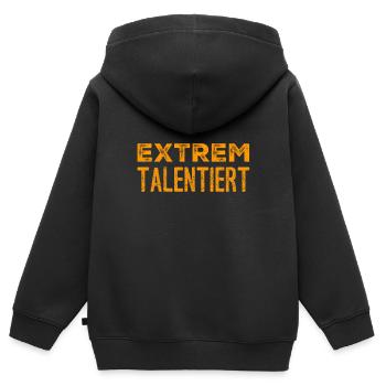 ich bin so richtig talentiert - Kinder Premium Organic Zip Hoodie - Schwarz - Hinten - AI Model Kid Male (0cm)