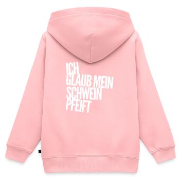 ohne mich - Kinder Premium Organic Zip Hoodie - Rosa - Hinten - AI Model Kid Female (0cm)