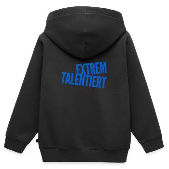 ich bin richtig talentiert - Kinder Premium Organic Zip Hoodie - Schwarz - Hinten - AI Model Kid Male (0cm)