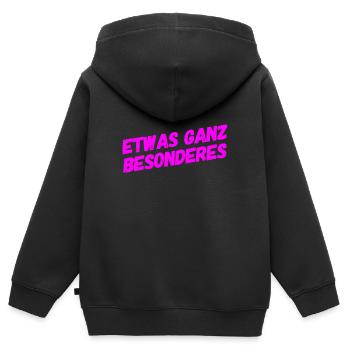 ganz besonders - Kinder Premium Organic Zip Hoodie - Schwarz - Hinten - AI Model Kid Male (0cm)