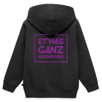 etwas ganz Besonderes - Kinder Premium Organic Zip Hoodie - Schwarz - Hinten - AI Model Kid Male (0cm)