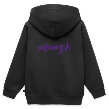 das ist witzig - Kinder Premium Organic Zip Hoodie - Schwarz - Hinten - AI Model Kid Male (0cm)