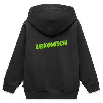 wie witzig - Kinder Premium Organic Zip Hoodie - Schwarz - Hinten - AI Model Kid Male (0cm)