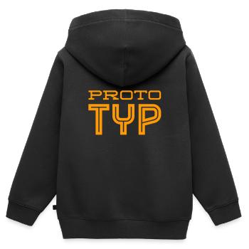 ich bin ein Prototyp - Kinder Premium Organic Zip Hoodie - Schwarz - Hinten - AI Model Kid Male (0cm)