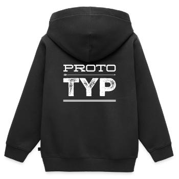 einfach ein Prototyp - Kinder Premium Organic Zip Hoodie - Schwarz - Hinten - AI Model Kid Male (0cm)