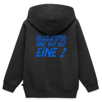 bestanden ist gut - Kinder Premium Organic Zip Hoodie - Schwarz - Hinten - AI Model Kid Male (0cm)