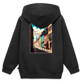Dijon Frankreich Vintage Reiseposter WPA Souvenir - Kinder Premium Organic Zip Hoodie - Schwarz - Hinten - AI Model Kid Male (0cm)