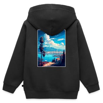 Izmir Türkei Vintage Reiseposter WPA Souvenir - Kinder Premium Organic Zip Hoodie - Schwarz - Hinten - AI Model Kid Male (0cm)