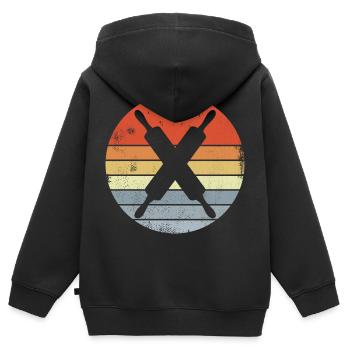 Rolling pin - Kids Premium Organic Zip-up Hoodie - black - Back - AI Model Kid Male (0cm)